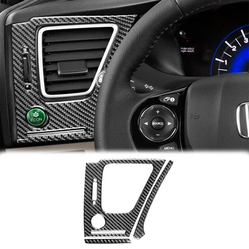 Honda Civic 9 Coupe / Sedan 2013 2014 2015 Karbon Fiber Enstrüman Sol Hava Firar Paneli Kapak Çıkartmalar Trim Çıkartmaları Aksesuarları