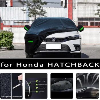 Honda HATCHBACK için Açık Koruma Tam Araba Kapakları Kar Örtüsü Güneşlik Su Geçirmez Toz Geçirmez Dış Araba aksesuarları