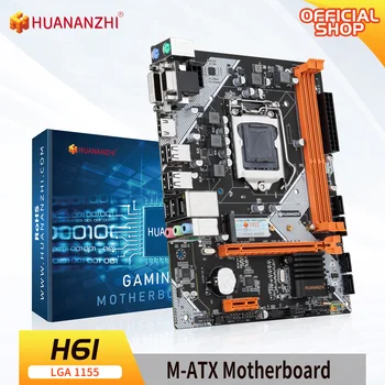 HUANANZHI H61 Anakart M-ATX Intel LGA 1155 İçin Destek ı3 ı5 ı7 DDR3 1333 1600MHz 16GB SATA M. 2 USB2. 0 VGA HDMI Uyumlu