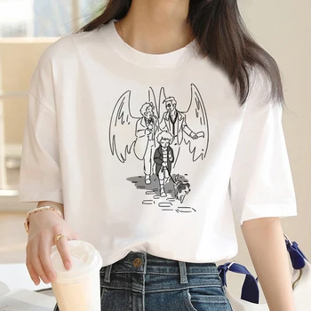 Iyi Alametler t-shirt kadın Y2K tasarımcı anime tshirt kadın komik giyim