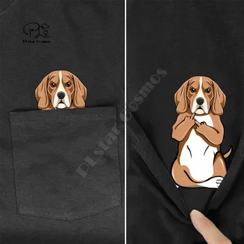 Içecek Ayı Cep T Shirt Köpek Severler Siyah Pamuklu Erkek abd'de Yapılan Karikatür t shirt erkek Unisex Yeni Moda tshirt