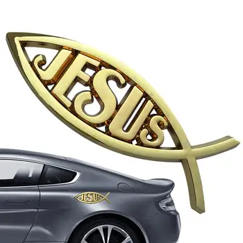 İsa Balık çıkartma Balık Sembolü 3D Logo Çıkartması Rozeti Sticker Motosiklet Otomobil Araba Styling Aksesuarları Arabalar Kamyonlar İçin