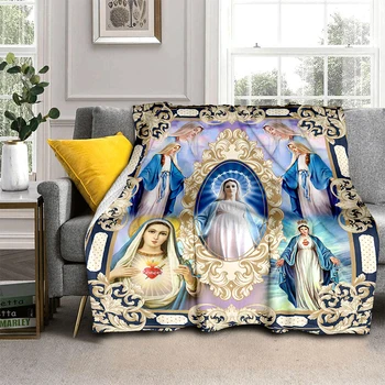 İsa Battaniye Meryem Flanel Battaniye Süper Yumuşak Sıcak Polar Şal Battaniye Yatak Odası Kanepe Kanepe Hatıra Hediyeler