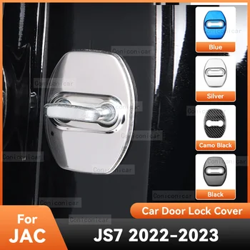 JAC için JS7 2022 2023 Aksesuarları Araba Kapı Kilidi koruyucu kapak Amblemler Durumda Paslanmaz Çelik Dekorasyon Koruma