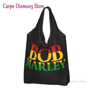 Jamaika Şarkıcı Reggae Kaya Bob Marleys Bakkal Alışveriş Çantaları Sevimli Alışveriş kol çantası Çanta Büyük Kapasiteli Taşınabilir Çanta