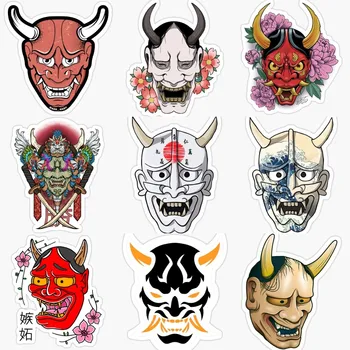 Japon Prajna Samurai Hannya Maskesi Komik Araba Çıkartmaları Anime Çıkartması Graffiti Sticker Kişilik Yaratıcı Dekorasyon