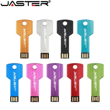 JASTER Anahtar Şekli USB flash sürücü 64GB Su Geçirmez Kalem Sürücü 32GB Özel logo Memory Stick 16GB Kırmızı Pendrive 8GB Yaratıcı Hediye 4GB