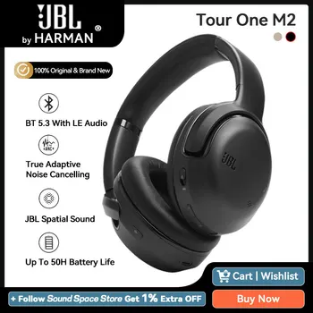 JBL Tur Bir M2 kablosuz bluetooth 5.3 ANC Yüksek Çözünürlüklü Kulaklık Adaptif Gürültü İptal 40mm Tahrik Ünitesi 3.5 mm Kulaklık 50H Çalma Süresi