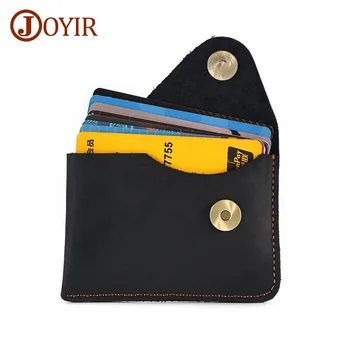 JOYIR Hakiki Inek Derisi Deri erkek cüzdanları Yüksek Kaliteli Kredi kimlik kartı tutucu bozuk para cüzdanı Retro Küçük Cüzdan Mini Depolama Çantalar
