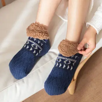 Kabarık Bulanık Uyku Çorap Moda Kadın Erkek Kış Kat Çorap Kaymaz Kavrama Rahat Terlik Çorap
