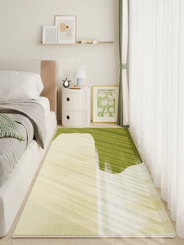 Kabarık Yumuşak Kalınlaşmış Yatak Odası Başucu Kilim Yeşil Soyut Sanat Tasarım Dekorasyon Lüks Geniş Alan oturma odası halısı Tapis ковер