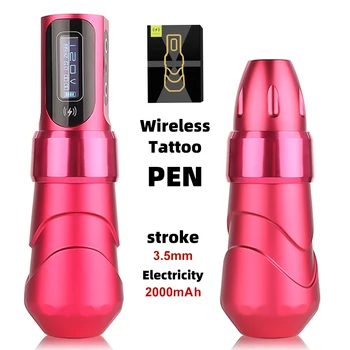 Kablosuz dövme kalemi Seti Dövme Makinesi Seti İle 2 adet Taşınabilir Dövme Pil Güç Kaynağı RCA Jack 2000mAh Kalıcı Makyaj Aracı
