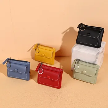 Kadın Küçük Kart bozuk para cüzdanı Çanta Cüzdan Çocuk Mini Cüzdan Deri Anahtarlık Debriyaj Kılıfı Değişim Çantalar Fermuarlı Para Çantaları