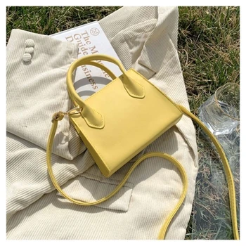 Kadın çantaları Lüks 2023 Sarı Kadın Lüks Omuz PU PVC bayan deri çanta Crossbody Telefon Çantalar Kılıf Tote kadın Çantaları