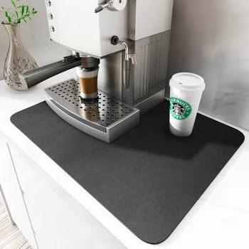 Kahve Makinesi Emici Mat Kase Plaka kurutma matı kaymaz Bar Drenaj Mat mutfak tezgahı Mat Masa Washless Mat