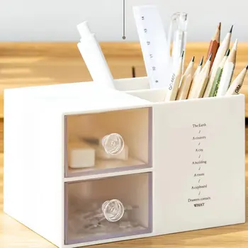 Kalemlik Masaüstü Depolama İki saklama kutusu Saklayabilirsiniz Ofis Malzemeleri Ve Kozmetik makyaj fırçası