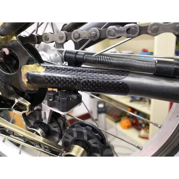 Karbon Fiber Çerçeve Zincir Koruma Sticker Katlanır Bisiklet Bisiklet Arka Çatal koruyucu sticker brompton
