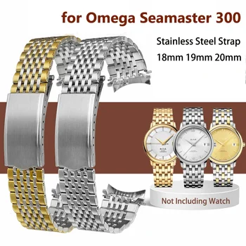 Kavisli Watchband Omega Seamaster 300 Kelebek Speedmaster Serisi 18mm 19mm 20mm saat kayışı Ark Paslanmaz Çelik Bilek Bandı