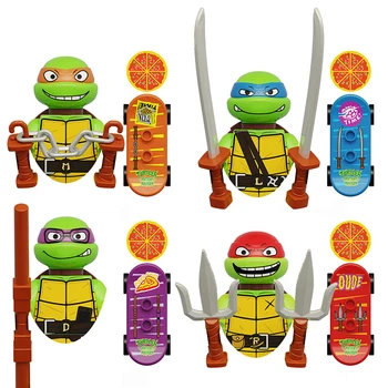 KDL817 KF6125 KF6196 Ninja Kaplumbağalar oyuncak yapı taşları Anime Mini Aksiyon Figürleri Montaj Oyuncak Tuğla Çocuklar Doğum Günü noel hediyesi