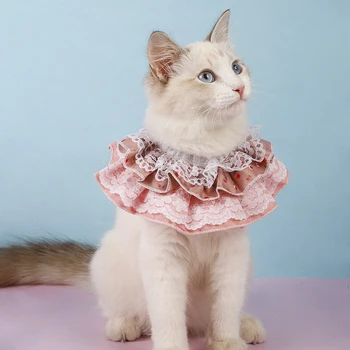 Kedi Dantel Bandana Moda Pet Kostüm Yavru Dantel Önlük Sevimli Köpek Eşarp Kedi Yaka Atkısı Elastik Köpek Önlüğü evcil hayvan aksesuarları