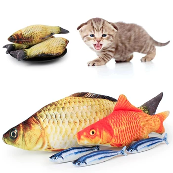 Kedi Oyuncak Eğitim Eğlence Balık Peluş Doldurulmuş 20Cm Simülasyon Balık Kedi Oyuncak Balık İnteraktif Çiğnemek Oyuncak Evcil Hayvan Malzemeleri