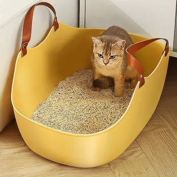 Kendi kendini temizleyen Kedi kum kabı Lüks Villa Tasarım Uzun Yüksek Derin iç mekan muhafazası Havalandırma Tuvalet Mat Katze Kolay Aksesuarlar
