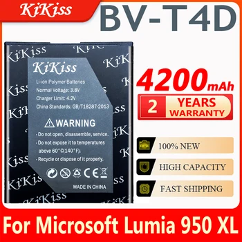  KiKiss Pil BV-T4D Microsoft Lumia 950 XL için CityMan Lumia 940 XL RM-1118 BV T4D BVT4D 4200 mAh Nokia Lumia 950 İçin