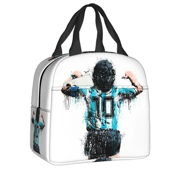 Klasik Futbol Termal Yalıtımlı Öğle Yemeği Çantası Arjantin Futbol Legend 10 yemek taşıma çantası Iş Okul Seyahat Çok Fonksiyonlu yiyecek kutusu