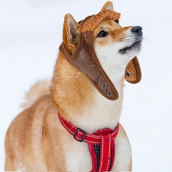Klasik Pet Köpek Polar Aviator Şapka Kış Sıcak Pet Deri Şapka Küçük Büyük Köpekler Kediler için Trapper Pilot Kostüm Şapka Köpek Kap