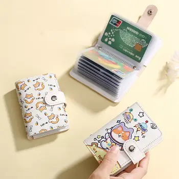 Klip Karikatür Pu Deri Çoklu kart Yuvası Kedi Çoklu Kart Cepler Organ kart tutucu Kadın Kart Çanta Kadın Cüzdan Kredi kart klibi