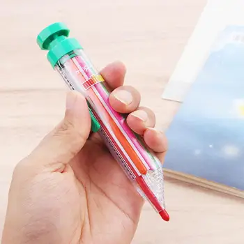 Komik 8in1 İtme Tarzı Boyama Kalemler Çocuk Grafiti Aracı Renkli Kalem Vurgulayıcı işaretleyici kalem Renkli Boya Kalemi Petrol Pastel