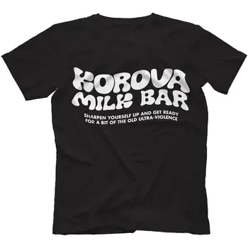 Korova Süt Bar T-Shirt %100 % Pamuk Droogs Bir Clockwork Turuncu Inspired