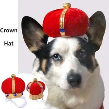 Köpek Kostüm Giyim Pet Köpek Yumuşak Şapka Kral Taç Küçük Büyük Köpekler Kediler Şapka Pamuk ve pazen Köpek Parti Malzemeleri,1 ADET