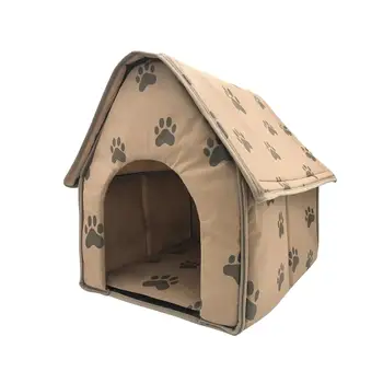 Küçük Ayak İzi Pet House Anti Kayma Yastık ile Yumuşak Kış Sıcak Yuva Kulübe Sepeti Mağara Çadır Pet Kedi yatağı köpek yatağı Ev