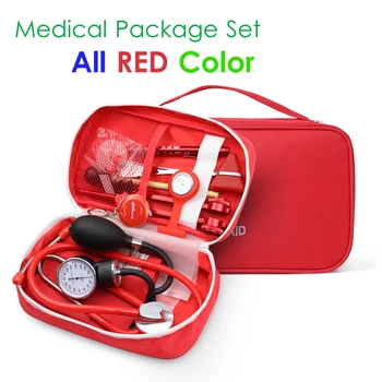 Kırmızı Sağlık Monitör Depolama Aksesuar Paketi Seti Tıbbi Doktor Stetoskop Tuning Çatal Refleks Çekiç LED Penlight Aracı Kiti