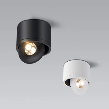 Kısılabilir yüzeye monte LED tavan ışık 7W 12W 15W 18W Siyah Tavan Downlight COB lambası dönebilen arka plan Spot ışığı ev İçin