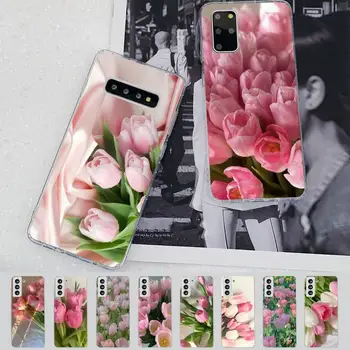 Lale çiçek telefon kılıfı için Samsung S21 A10 Redmi için Not 7 9 için Huawei P30Pro Onur 8X 10i kapak