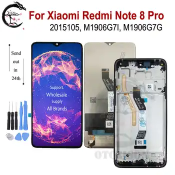 LCD İçin Çerçeve İle Xiaomi Redmi Not 8 Pro LCD Ekran Ekran Dokunmatik Sensör Sayısallaştırıcı Meclisi Değiştirme Redmi Note8pro Ekran