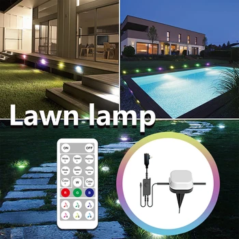 LED yeraltı ışık RGB açık su geçirmez DC12V bahçe InGround peyzaj lambası renk değiştirme IP44 Lwan lamba