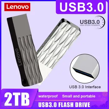Lenovo 2TB USB Metal Flash Sürücü Bellek 128GB Flash Bellek Kartı OTG Kalem Sürücü Su Geçirmez Usb Sopa Yüksek Hızlı Pendrive telefon İçin