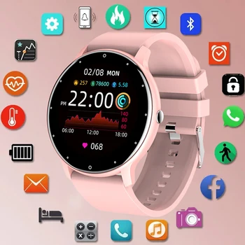 LIGE 2023 Erkekler akıllı saat Bayanlar HD Tam Dokunmatik Spor Spor İzle Su Geçirmez Android IOS İçin Çağrı Hatırlatma Smartwatch Kadın