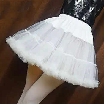 Lolita Cosplay Gelin Kabarık Etek Bayan Kızlar Jüpon Parti için Beyaz Bale dans eteği