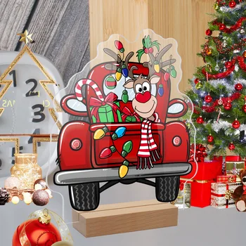 Lychee Ömrü Noel Akrilik Dekorasyon Ev Dekorasyon 2024 Yeni Noel Baba Kardan Adam Araba Parti Dekorasyon Süslemeleri