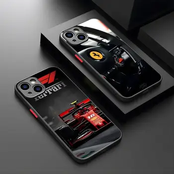 Lüks Spor Araba Ferraris Mousepad iPhone 15 14 13 Pro Max 12 Mini 11 SE 7 8 Artı XS X XR Mat Siyah Koruma Çantası