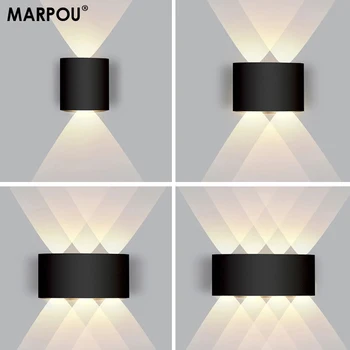 MARPOU duvar lambaları açık su geçirmez IP65 duvar ışıkları ev için AC110-220V 2/4/6/8/10W bahçe ışıkları açık ışık dekor