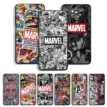 Marvel Avengers Poster xiaomi için telefon kılıfı POCO C55 C40 C3 M5 M4 M3 F4 F3 F2 X5 X4 X3 X2 GT Pro NFC Siyah Yumuşak Kapak