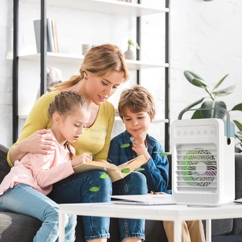 Masaüstü Hava Soğutucu Fan Taşınabilir Klima Fanı 4 İn 1 Evaporatif masa fanı Saplı Nemlendirici Soğutucu Dropship