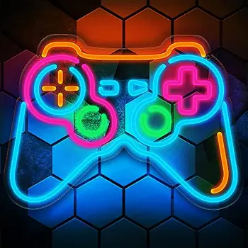 Mavi Gamepad Denetleyici Şekilli Neon Burcu Oyun Oyun Neon ışıkları Genç Erkekler için Oyun Odası Dekor Çocuklar Hediyeler Yatak Odası Playstation