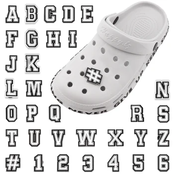 Mektup Croc Takılar Takunya Sandalet Ayakkabı Dekorasyon 0-9 # Numarası Alfabe ABC-Z Karakterler DIY Ayakkabı Pimleri Erkek Kız Erkek Kadın
