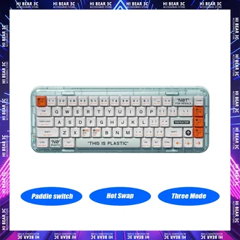 Melgeek Mojo68 Mekanik Klavye Çalışırken değiştirilebilir Üç modlu Rgb Arkadan Aydınlatmalı Pc Oyun Klavyesi Conta Özel Bluetooth kablosuz klavye